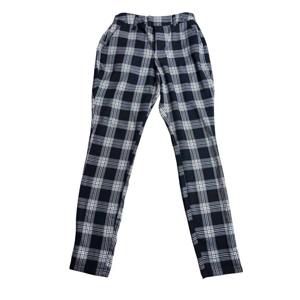 Hot Topic Black & White Plaid Tapered Leg Pants Size M